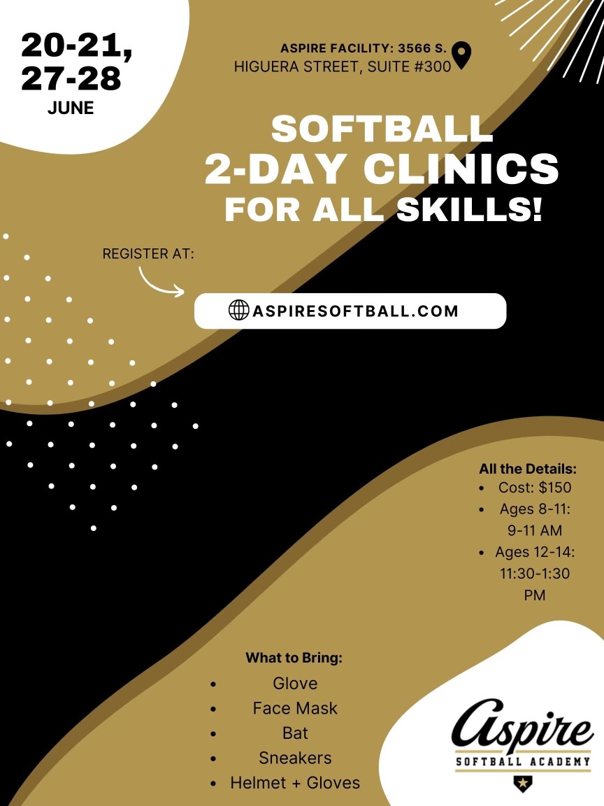 Aspire 2 day June softball clinic session 1